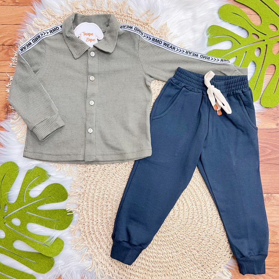 Conj. Camisa de Linho RMD WAR e Calça de Moletom - Verde